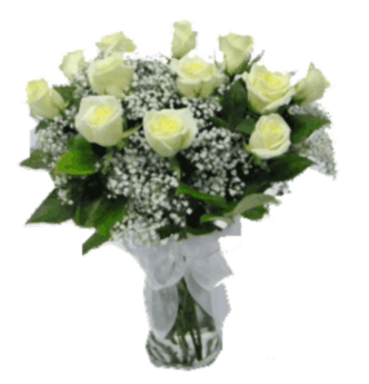 11 BEYAZ GÜL VAZOSU